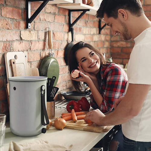 Bokashi composting in Kitchen