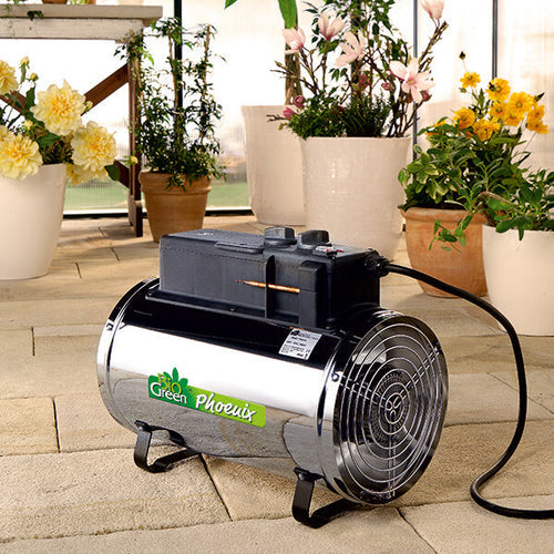 Greenhouse heater on patio