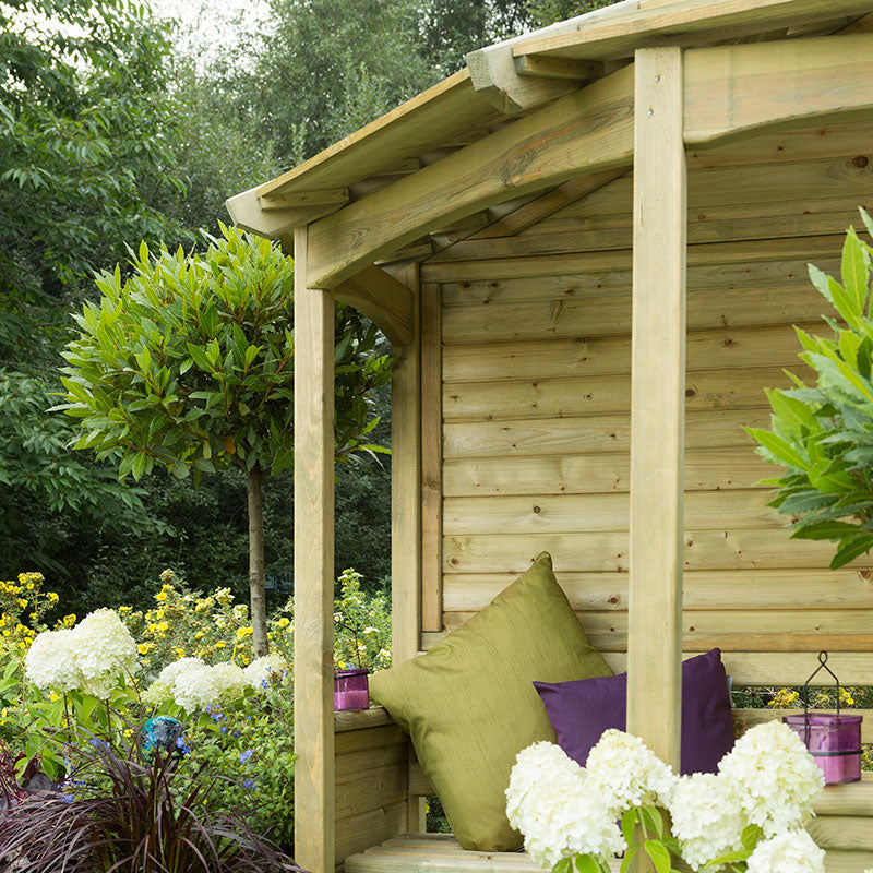 Forest Garden Venetian Corner Garden Wooden Arbour