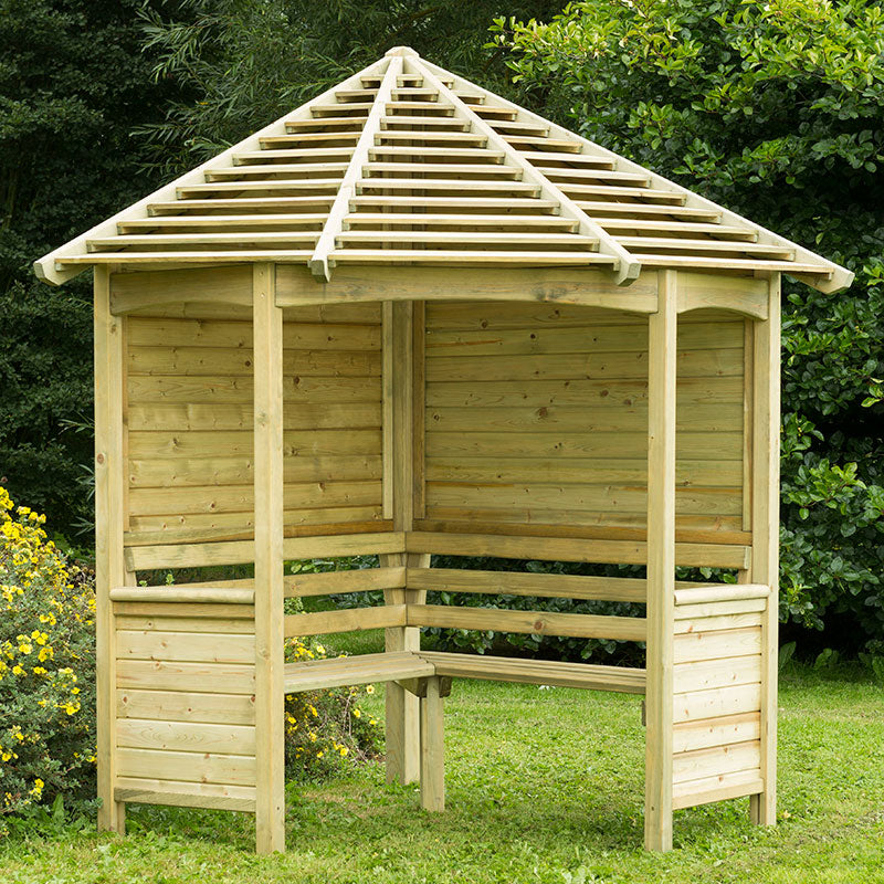 Forest Garden Venetian Corner Garden Wooden Arbour