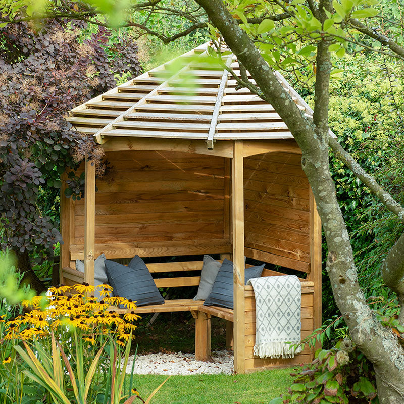 Forest Garden Venetian Corner Garden Wooden Arbour