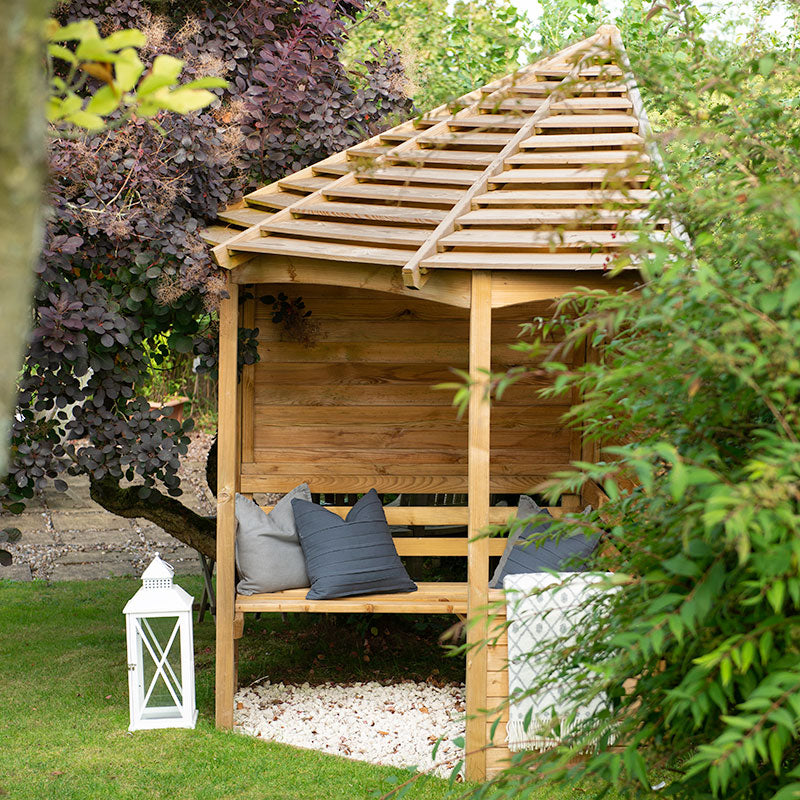 Forest Garden Venetian Corner Garden Wooden Arbour