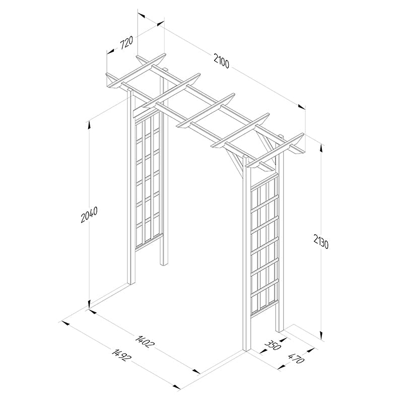 Forest Garden Classic Flat Top Garden Arch