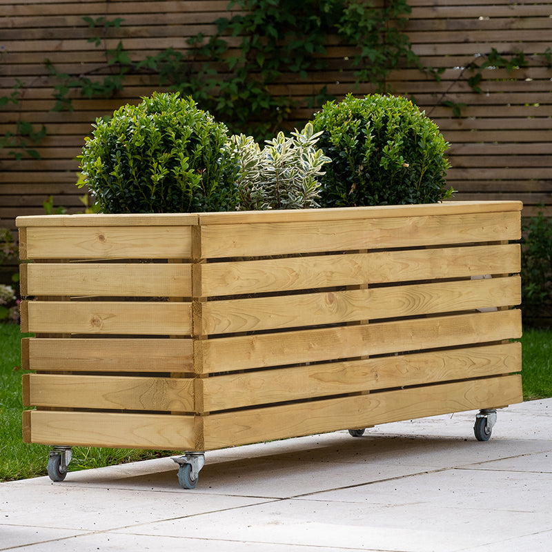 Forest Garden Long Planter With Wheels