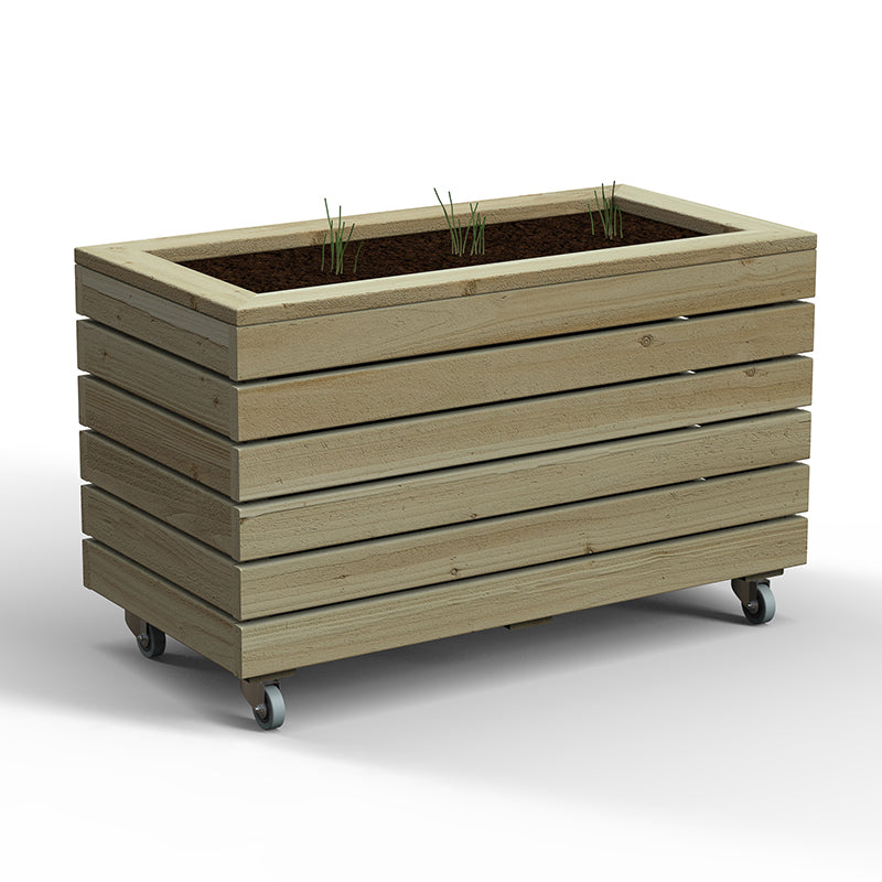 Forest Garden Double Planter With Wheels