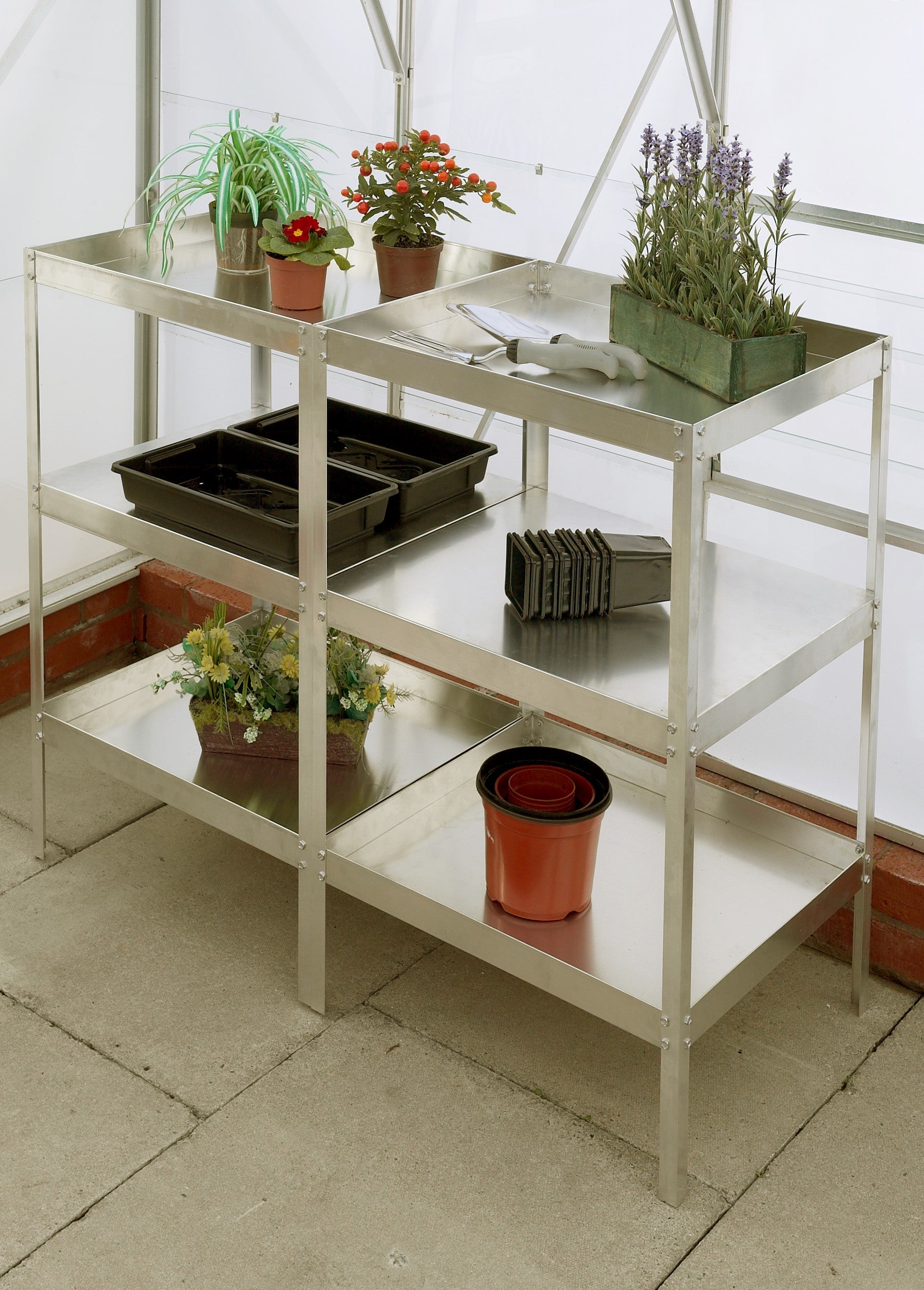 Triple Shelf Modular Greenhouse Staging