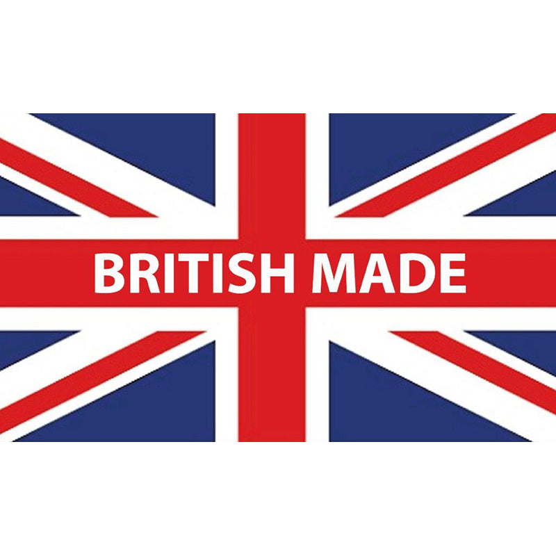 A british made logo on white background