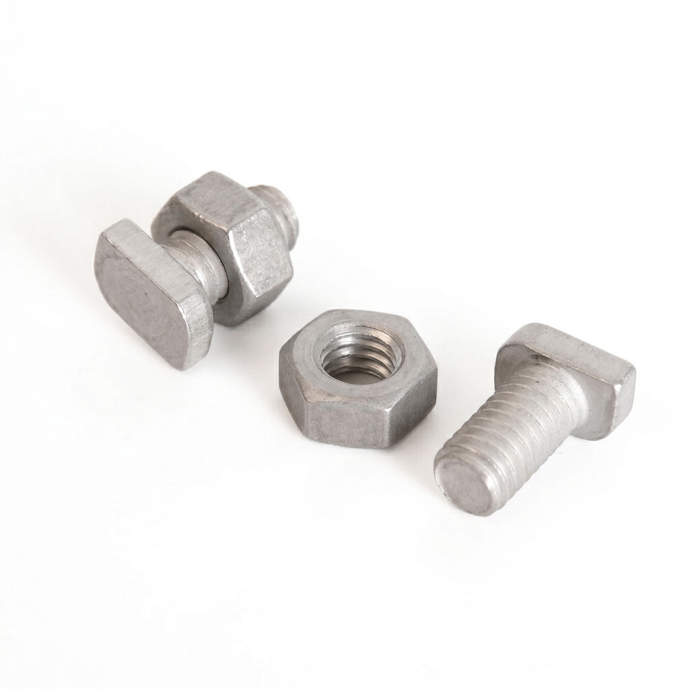 Metal cropped nut and bolt