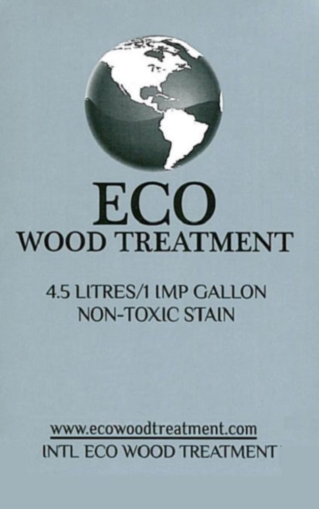 Eco Wood Treatment with a globe graphic on a light blue background