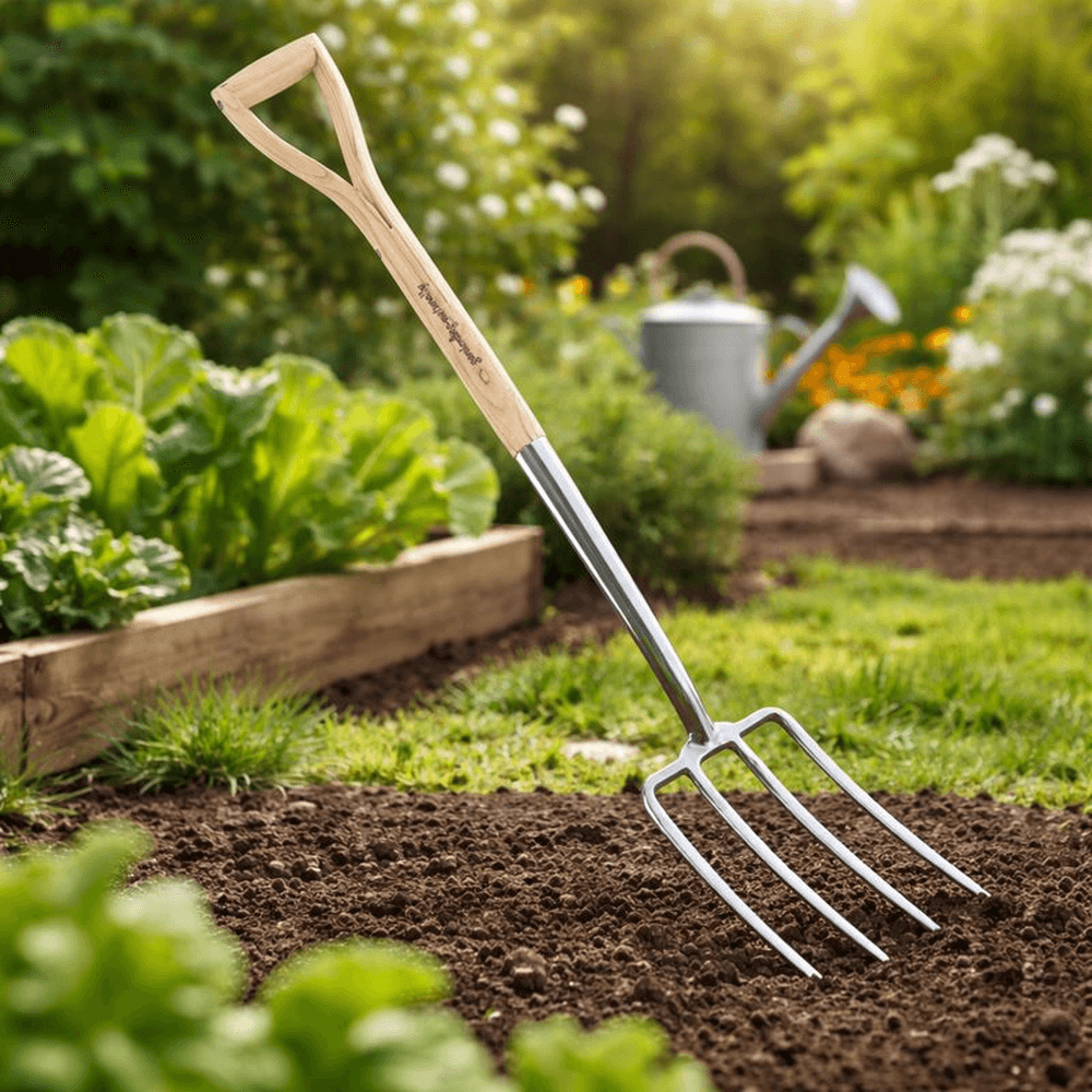 Stainless Steel Garden Digging Fork with D Handle