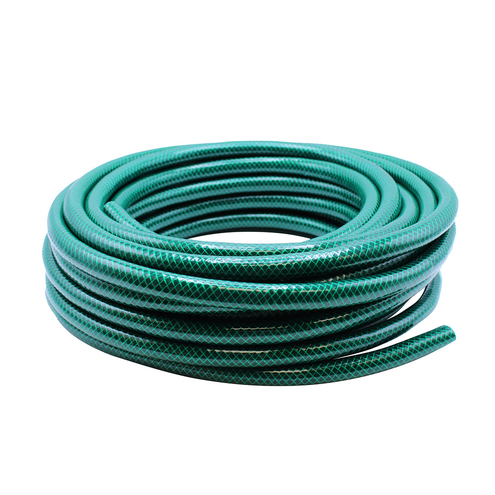 garden green hose curled up