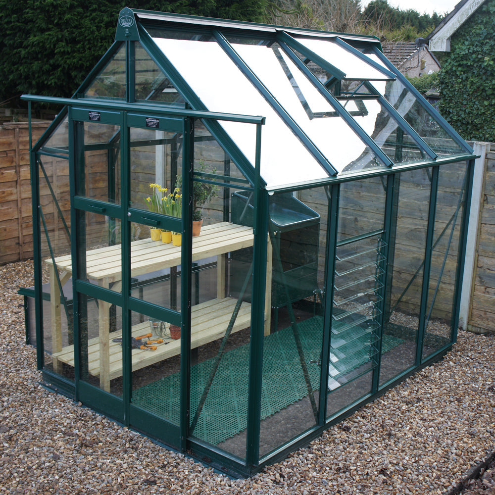 greenhouse with shelving
