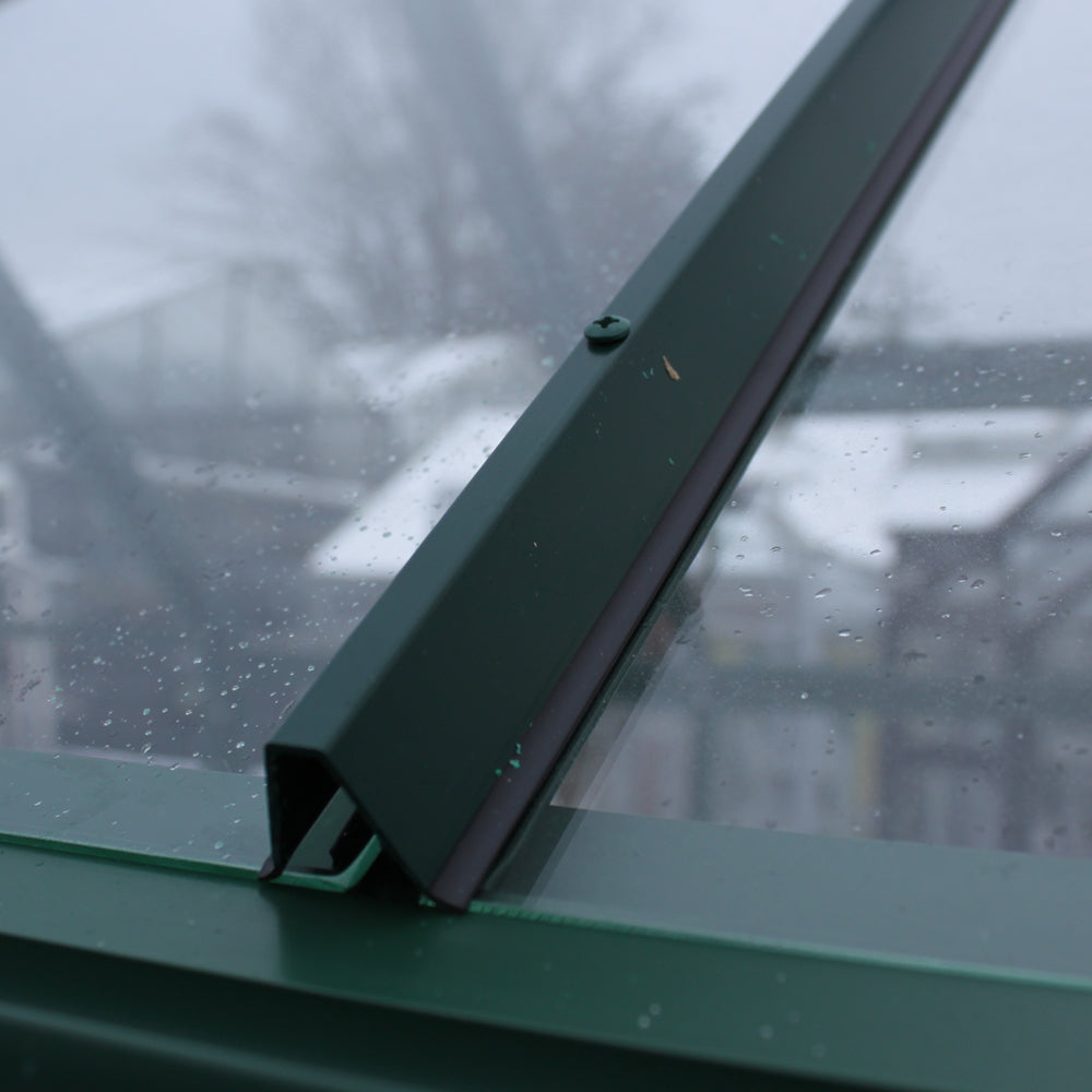 green frame of a greenhouse