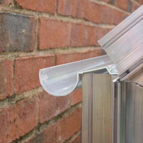 greenhouse guttering close up