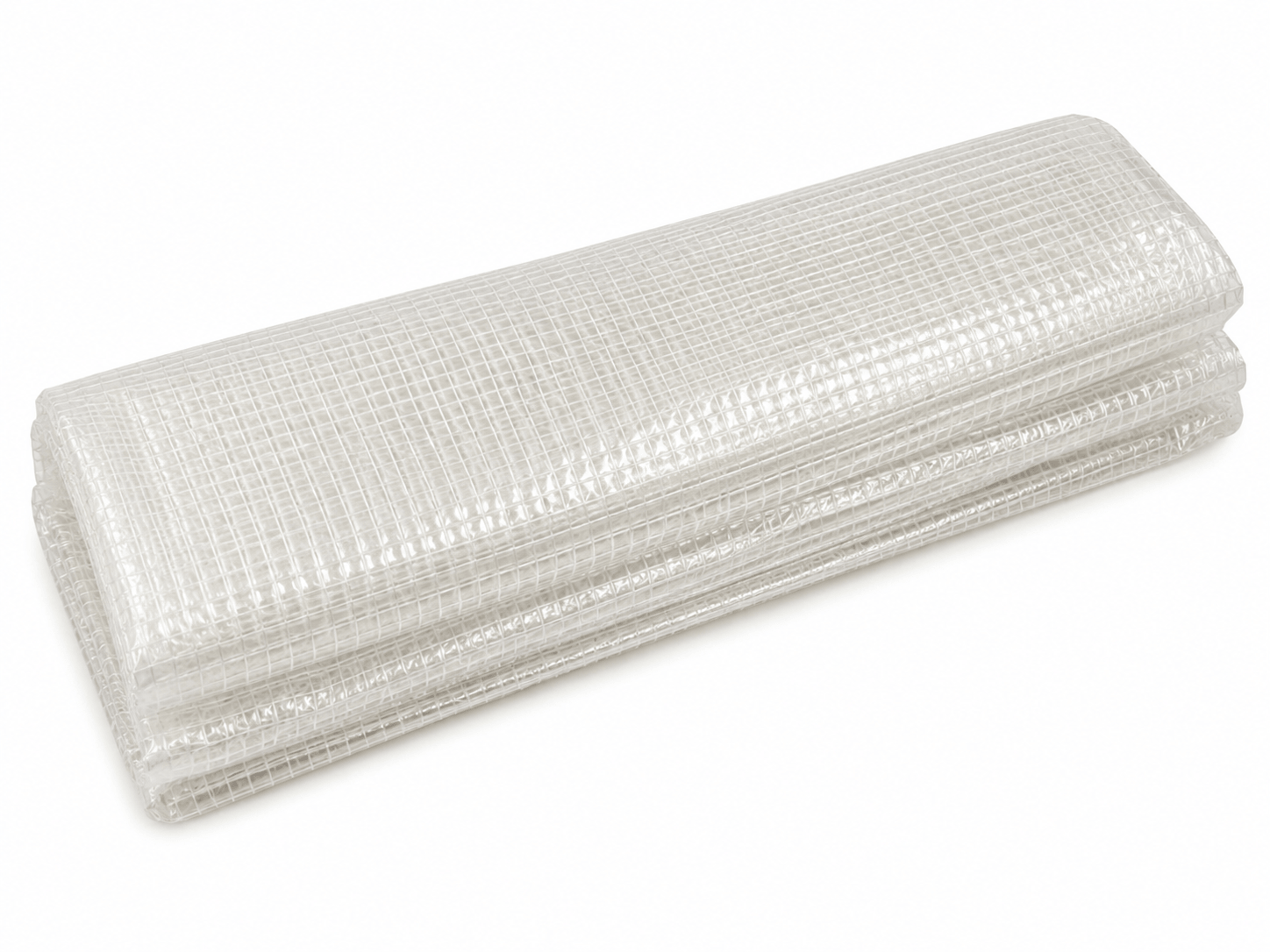 Roll of polythene netting on a white background folded