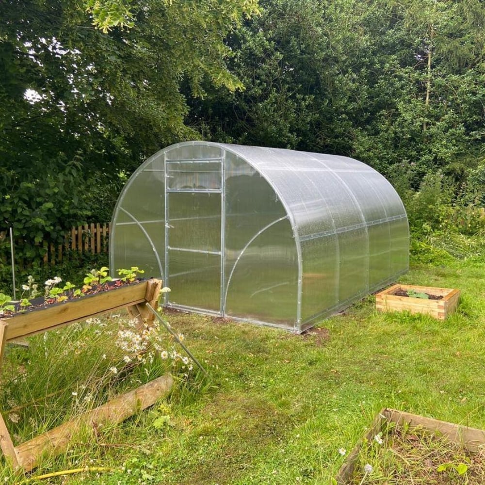 large polytunnel in garden