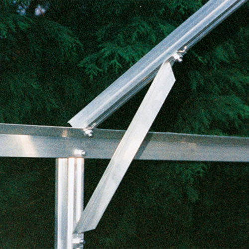 silver greenhouse frame corner