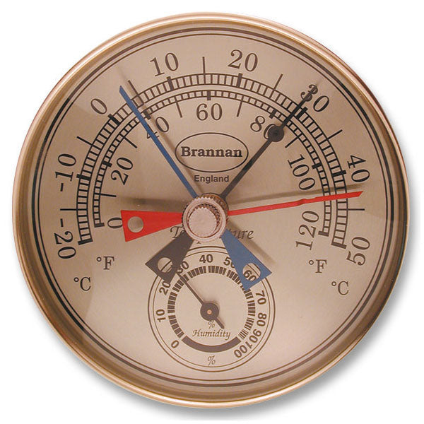 Gilt Dial Max Min Thermometer & Hygrometer