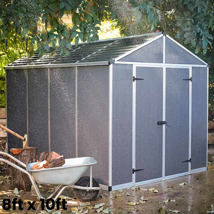 Palram Canopia Rubicon Dark Grey Shed 8ft Wide
