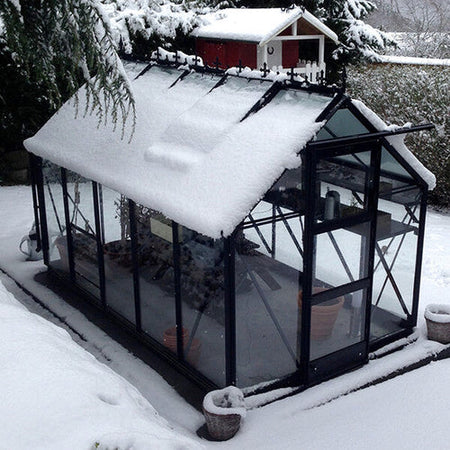Greenhouse with snow and Greenhouse heater