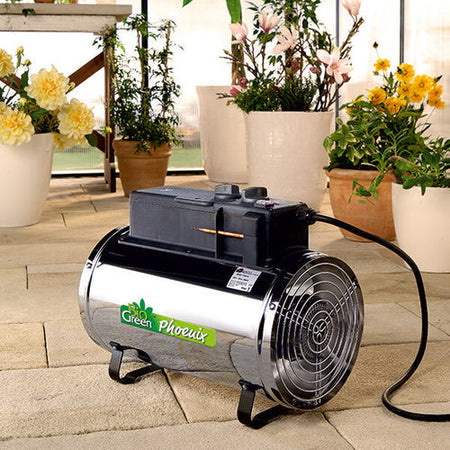 Greenhouse heater on patio