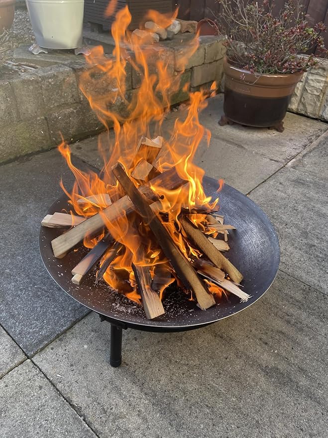 Fire pit with handles on a stand white background