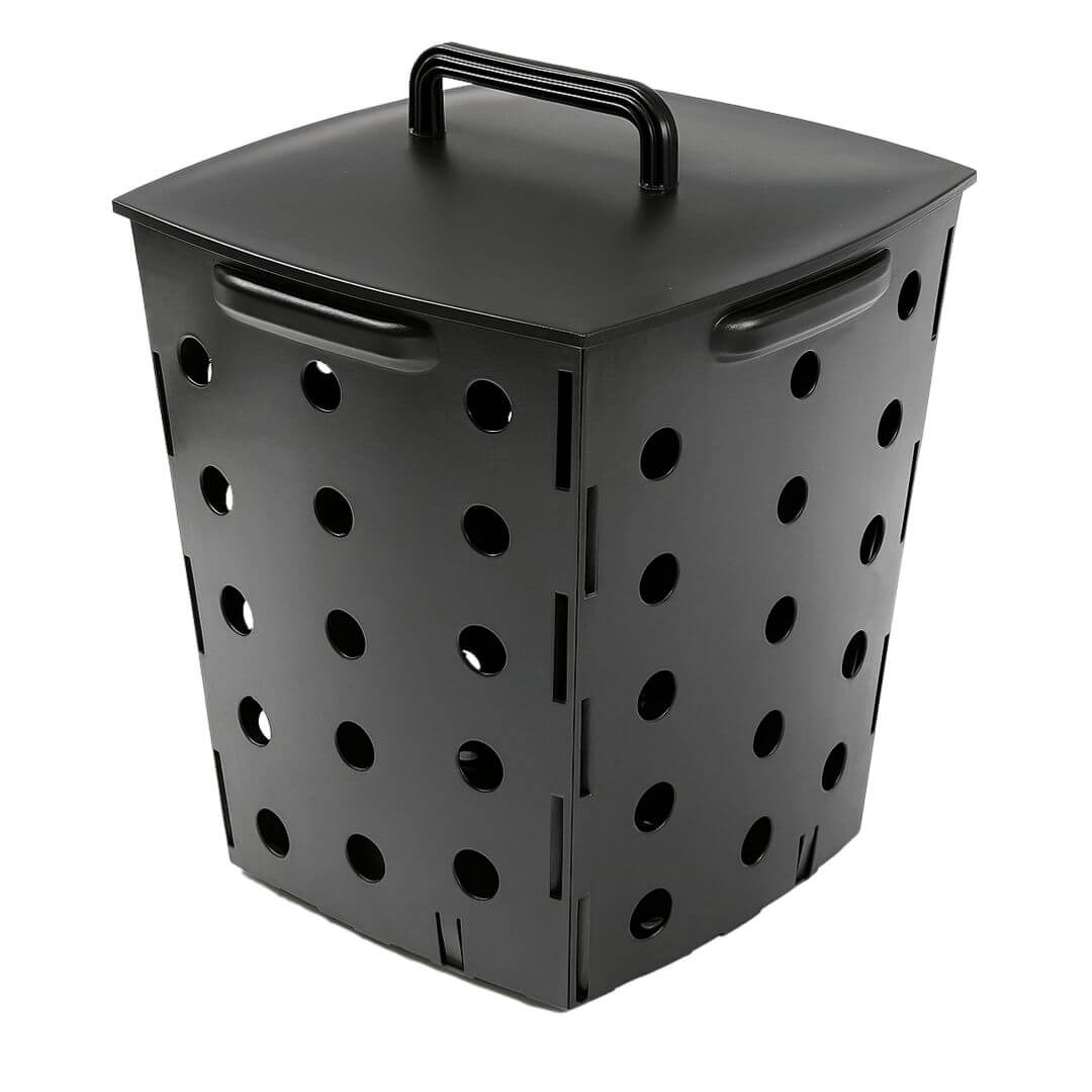 A Black compost bin for worms that you would bury