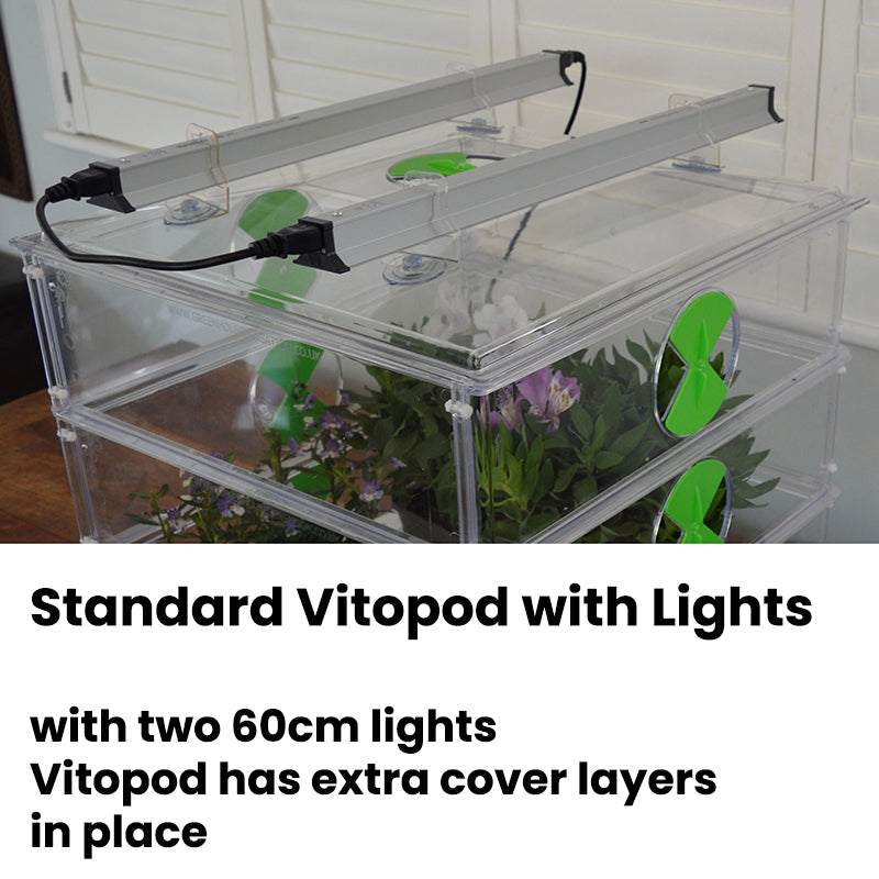 Standard Vitopod propagator with lights and extra extender covers