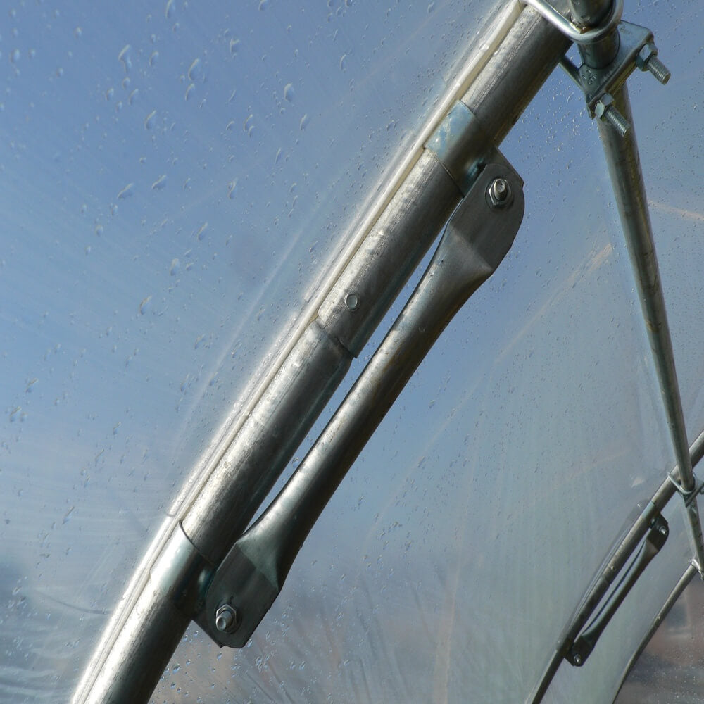Close-up of a bicycle frame with a clear background