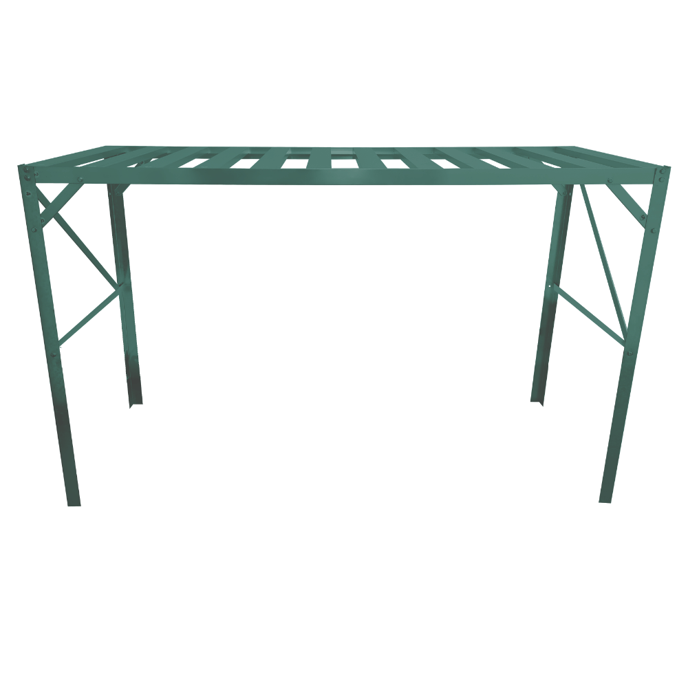 Green staging for greenhouses unit on a white background