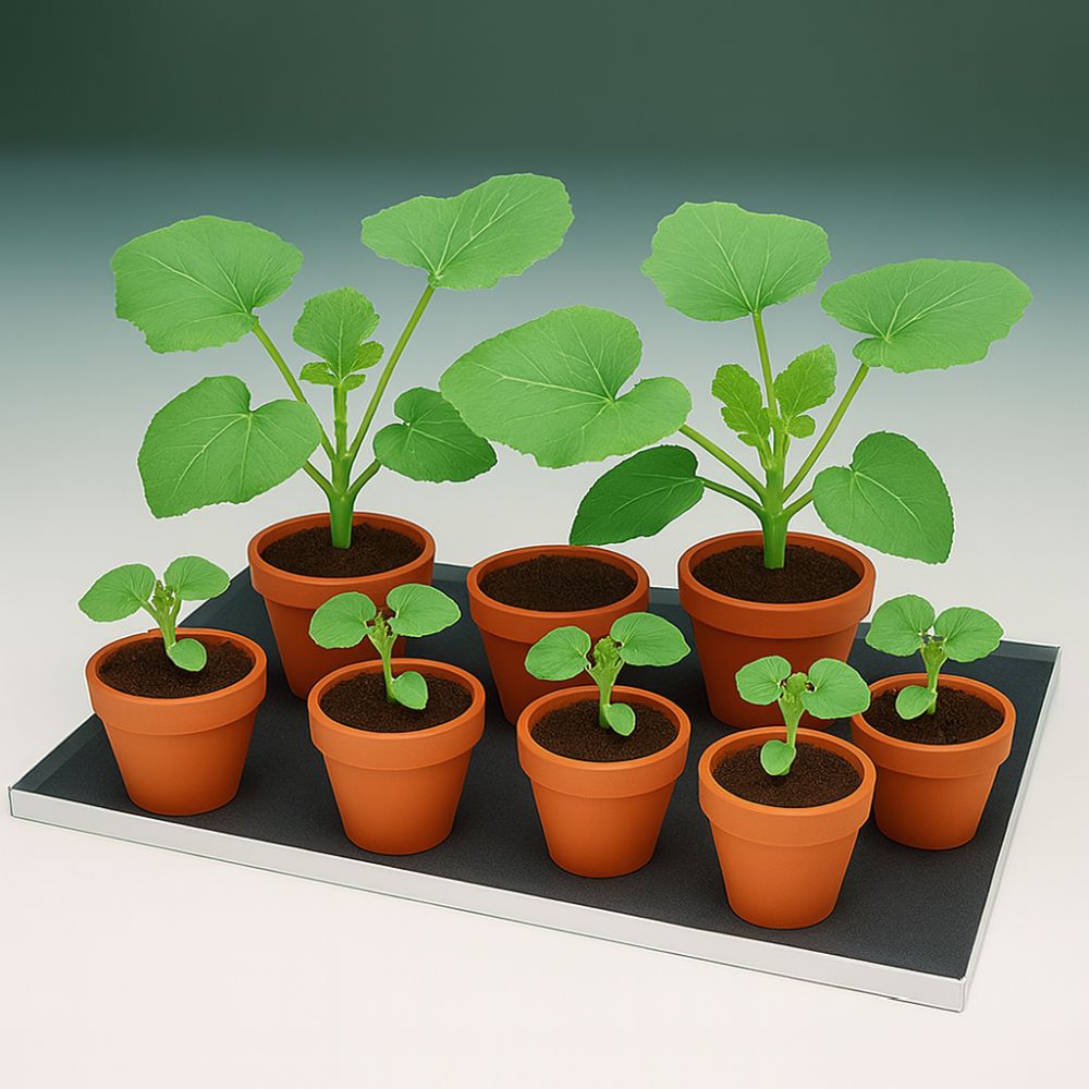 potted plants on water matting