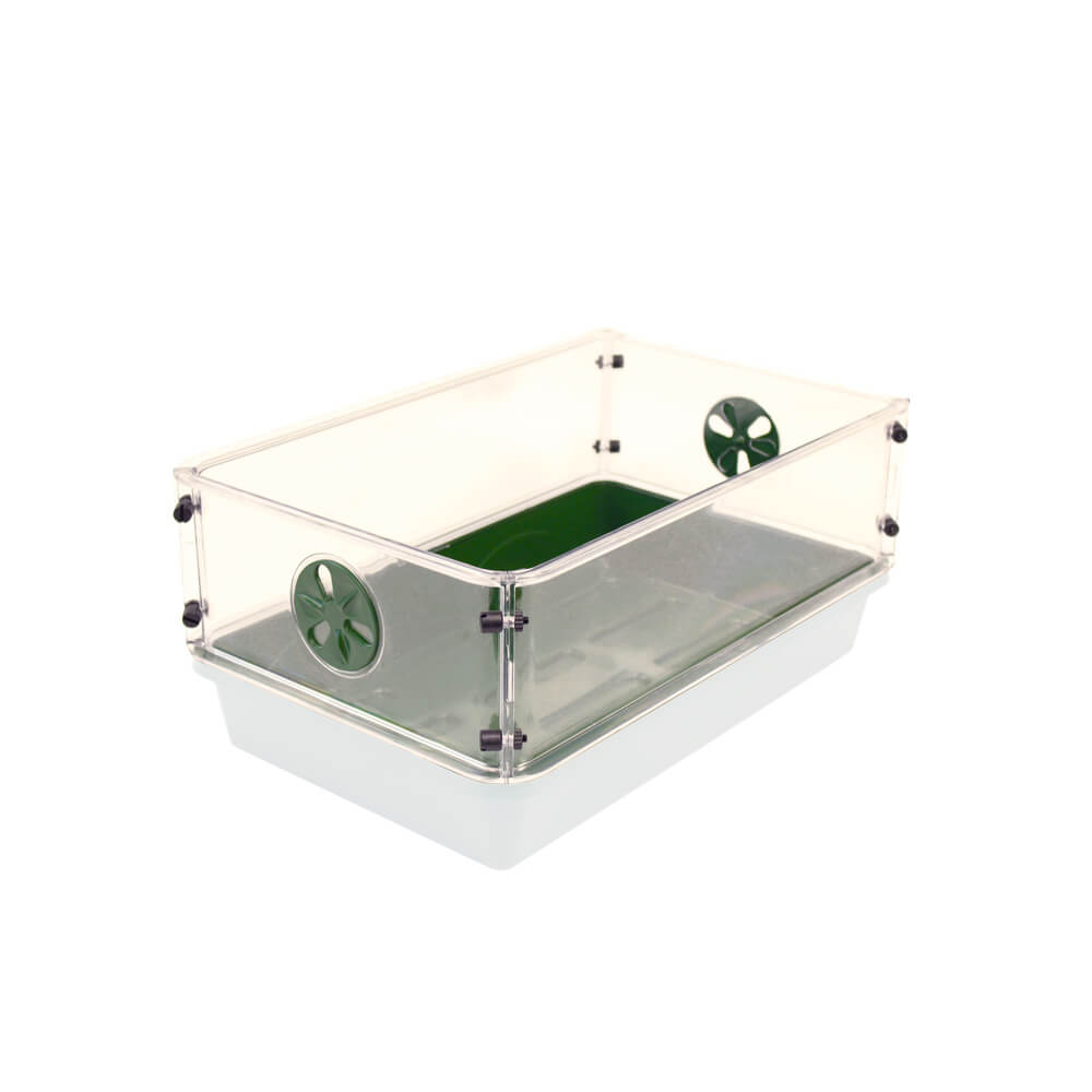 Clear plastic propagator extender with air vents 