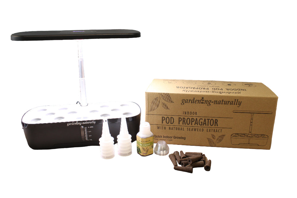 Indoor Pod propagator set with components on a white background