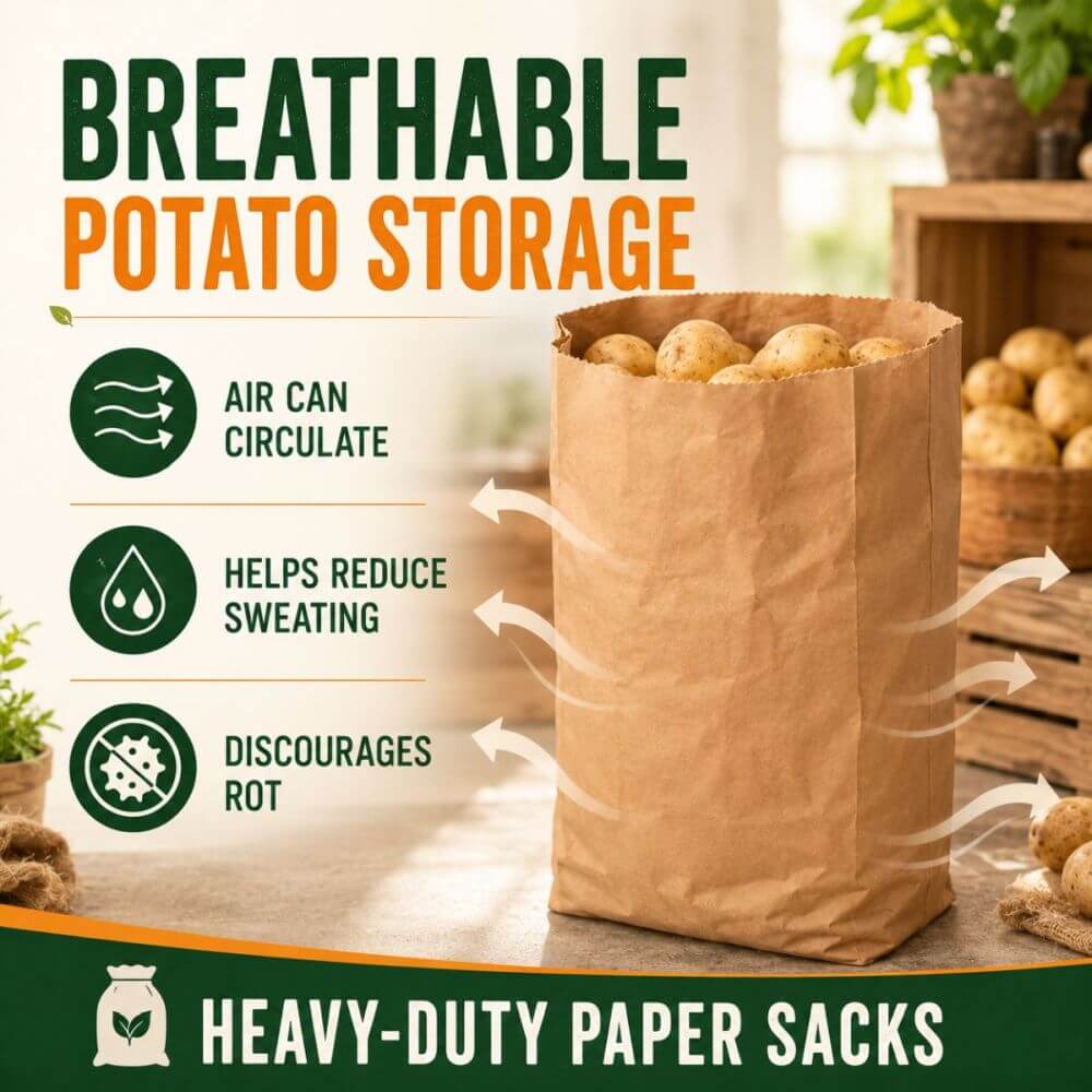 Paper Potato Sacks Heavy Duty For Storage Up To 25kg