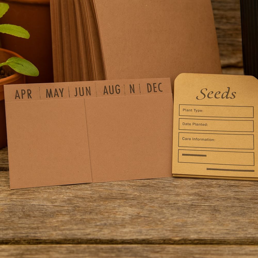 Seed Tin for Seed Storage With Envelopes and Dividers