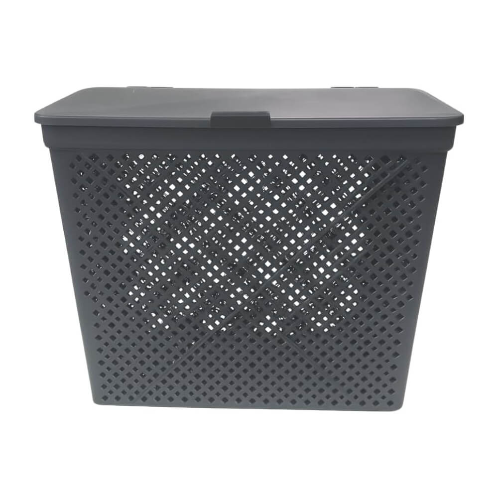 Black compost basket with lid