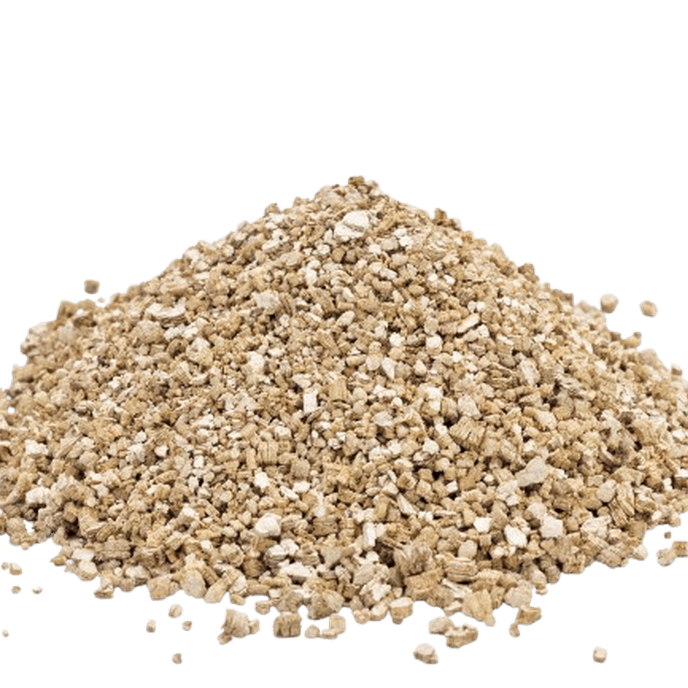 Coarse vermiculite pile on blank background