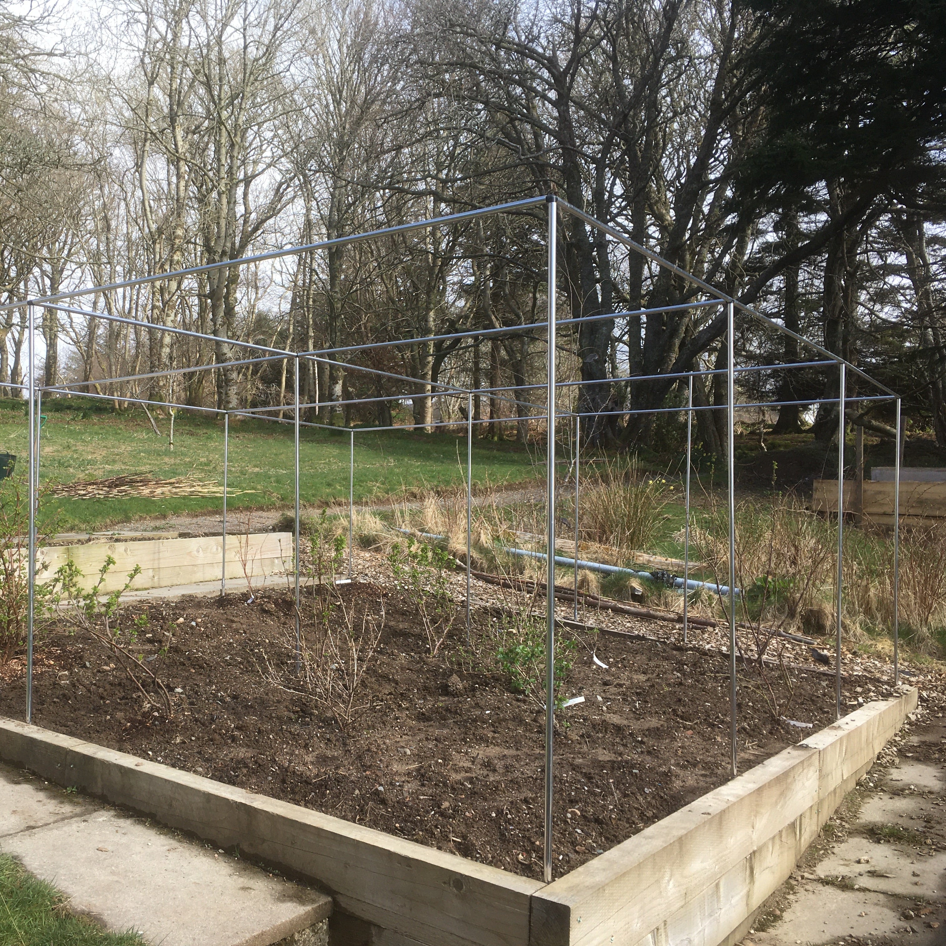 walk in garden cage on hill
