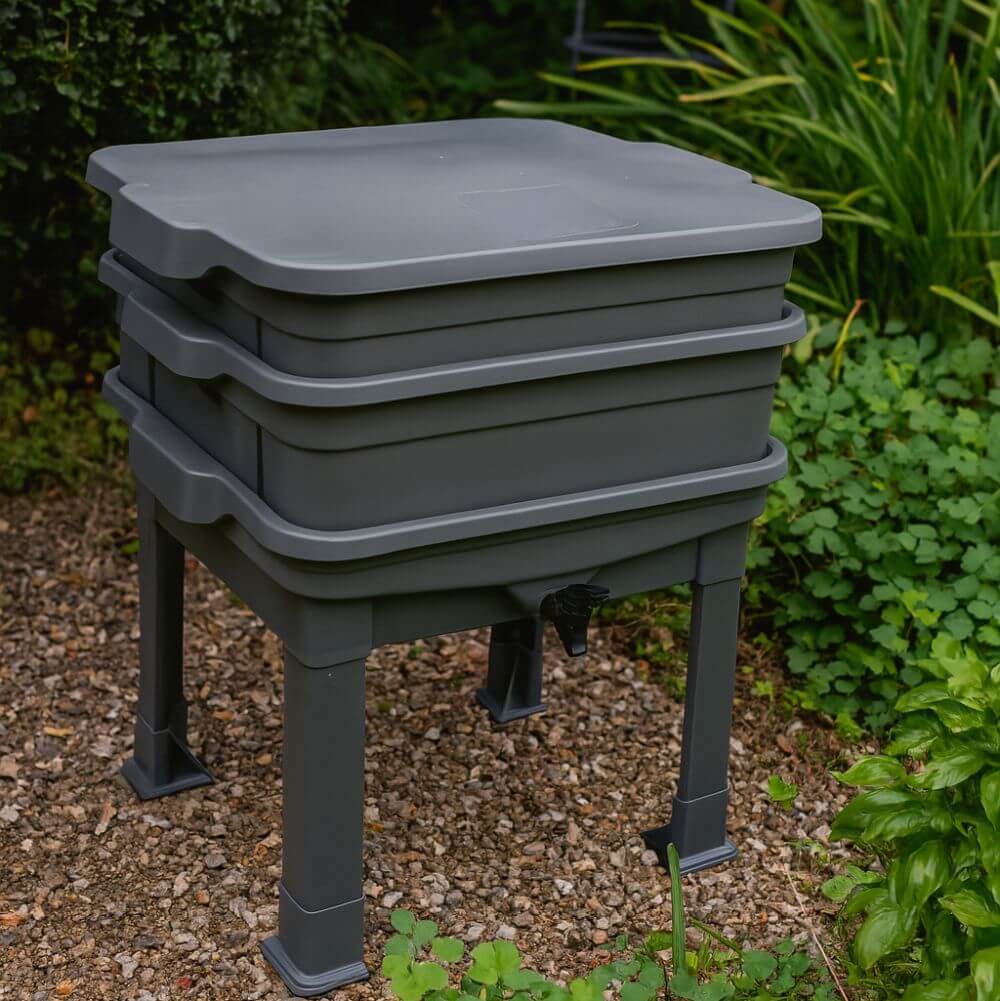 Grey wormery in garden