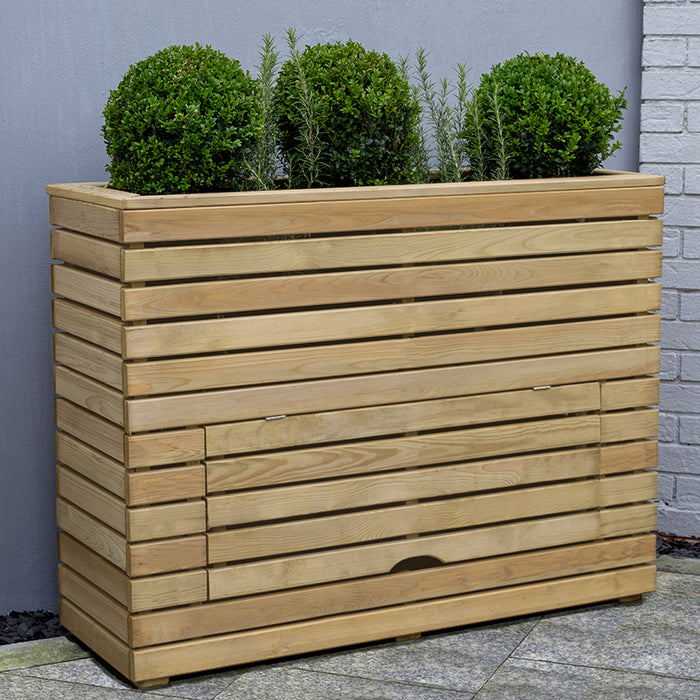Forest Garden Linear Tall Planter With Storage