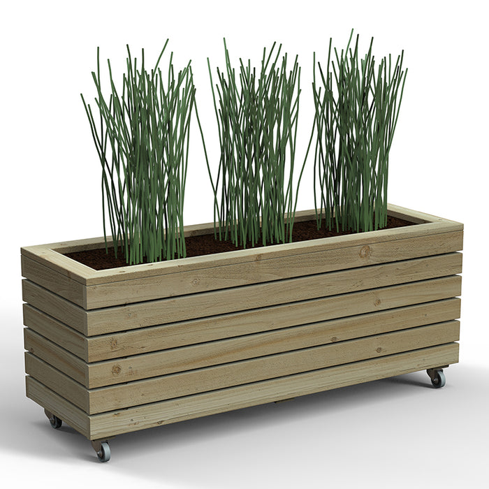Forest Garden Linear Long Planter With Wheels