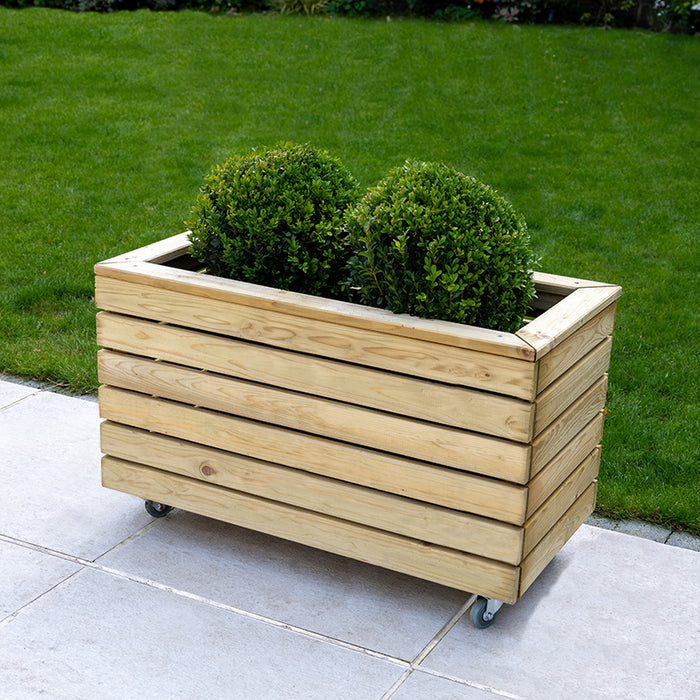 Forest Garden Linear Double Planter With Wheels
