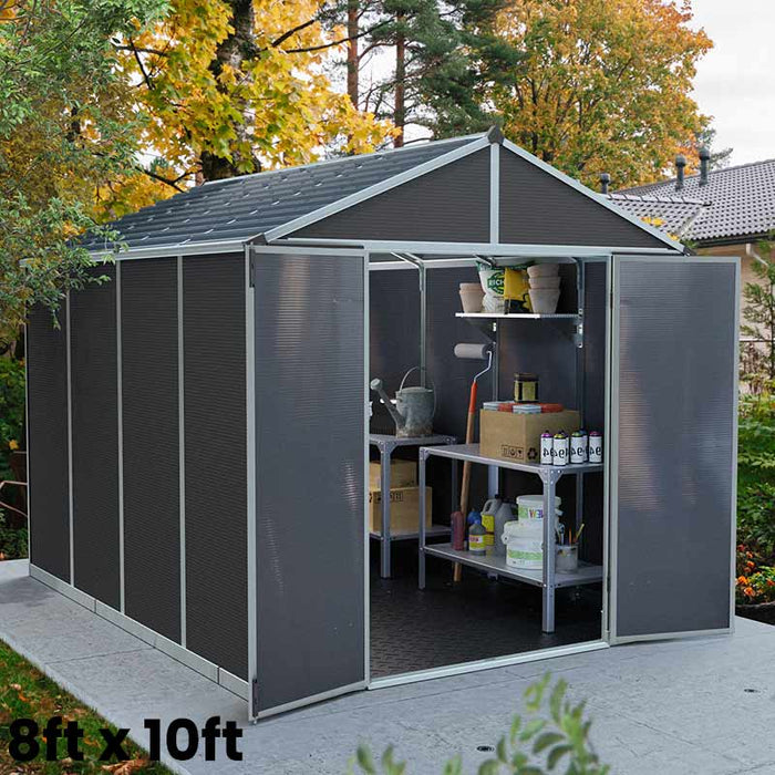 Palram Canopia Rubicon Dark Grey Shed 8ft Wide