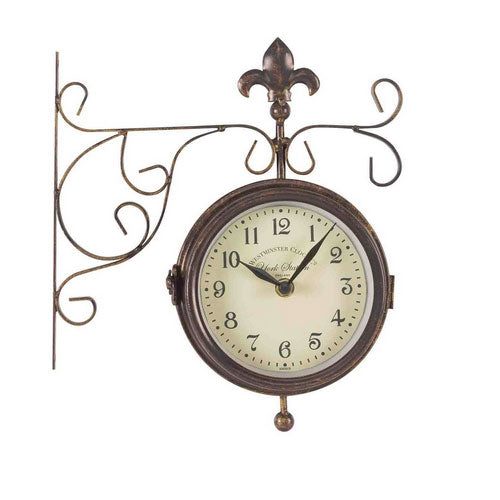 Double Sided York Station Clock And Thermometer