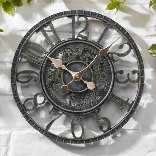 Outdoor Verdigris Newby Mechanical Wall Clock